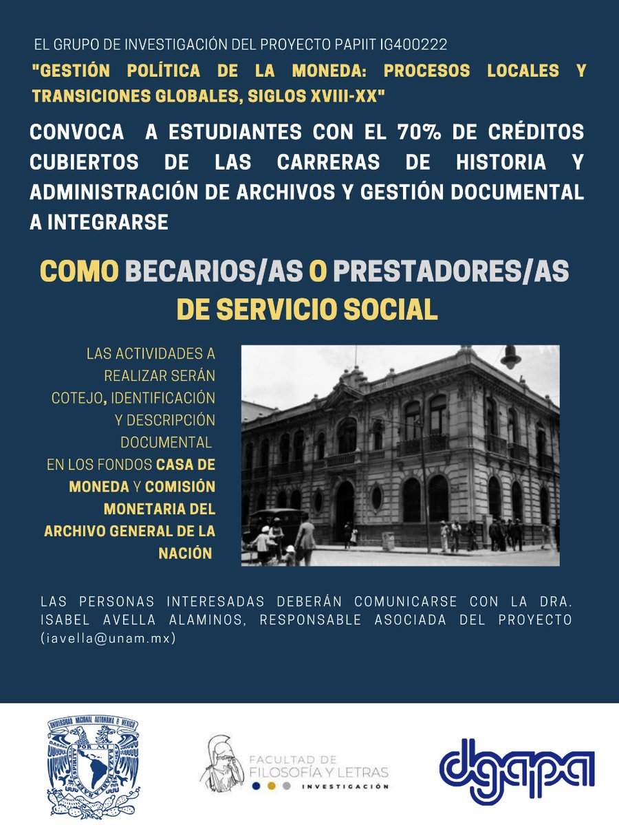 Atenta invitación. Para más información, no duden en contactar a la Dra. Isabel Avella (iavella@unam.mx)