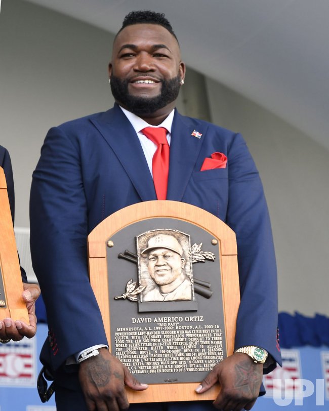 PapaGinos's tweet photo. Congratulations to @davidortiz for his recent induction into the Baseball Hall of Fame! #GoRedSox #BostonForever ⚾️🍕 https://t.co/HvdTU42UNg