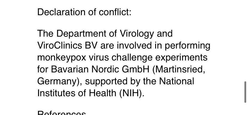 Ab Osterhaus bij Op1 over het gevaar van apenpokken. Het bedrijf waar hij aandelen in heeft, ViroClinics BV, deed onderzoek (waar Osterhaus bij betrokken was) voor het enige bedrijf dat het apenpokkenvaccin levert: Bavarian Nordic. (Bron: go.gale.com/ps/i.do?p=AONE… )