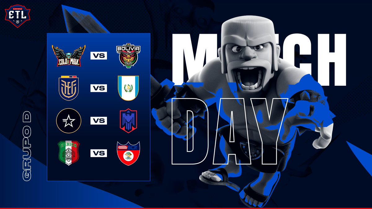 ETL CUP® (@_etlcup) on Twitter photo Matchday | Grupo D
Última Jornada!
1⃣ <a href="/SelCol_CR/">Condor Liberty × COL</a> 🆚 <a href="/BoliviaCR/">Selección Boliviana CR</a>
🇨🇴19:00🇧🇴20:00
🎙️ <a href="/kevincito_CR/">Kevincito</a>
2⃣ @CREcuador_ 🆚 <a href="/guatecr/">™ Guatemala CR | 🇬🇹</a>
🇪🇨20:00🇬🇹19:00
🎙️ <a href="/chuleta_yt/">Chuleta 2k5</a>
3⃣ <a href="/GS_CUBA/">Equipo Cuba</a> 🆚 <a href="/SeleccionRD_CR/">Seleccion Dominicana CR 🇩🇴</a>
🇨🇺22:00🇩🇴22:00
🎙️ <a href="/luisponxeyt/">Luis ponXe</a>
4⃣ @MxMiSeleCr 🆚 @BeliceCR
🇲🇽22:00🇧🇿21:00
🎙️ <a href="/luisponxeyt/">Luis ponXe</a> Matchday | Grupo D
Última Jornada!
1⃣ <a href="/SelCol_CR/">Condor Liberty × COL</a> 🆚 <a href="/BoliviaCR/">Selección Boliviana CR</a>
🇨🇴19:00🇧🇴20:00
🎙️ <a href="/kevincito_CR/">Kevincito</a>
2⃣ @CREcuador_ 🆚 <a href="/guatecr/">™ Guatemala CR | 🇬🇹</a>
🇪🇨20:00🇬🇹19:00
🎙️ <a href="/chuleta_yt/">Chuleta 2k5</a>
3⃣ <a href="/GS_CUBA/">Equipo Cuba</a> 🆚 <a href="/SeleccionRD_CR/">Seleccion Dominicana CR 🇩🇴</a>
🇨🇺22:00🇩🇴22:00
🎙️ <a href="/luisponxeyt/">Luis ponXe</a>
4⃣ @MxMiSeleCr 🆚 @BeliceCR
🇲🇽22:00🇧🇿21:00
🎙️ <a href="/luisponxeyt/">Luis ponXe</a>