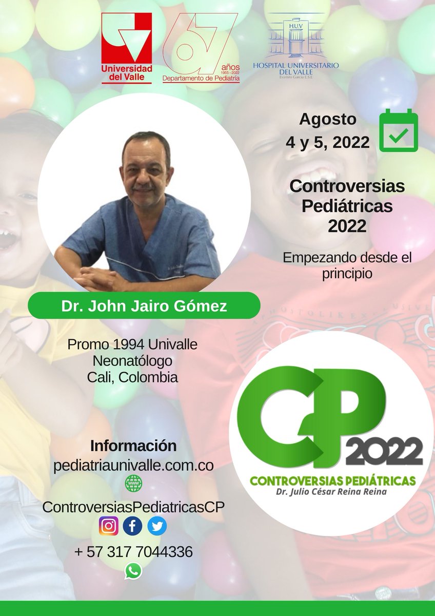 ControversiasCP's tweet photo. 👨🏻‍⚕️El Dr. Jhon Jairo Gómez estará dictándonos su charla en #CP2022
INSCRIPCIONES 📎
🌐 https://t.co/kUxS0uhgVH

#salud #medicine #pediatria #event #infectologia #gastroenterologia #hepatologia #nutrition #neumologia #inmunologia #nefrologia https://t.co/lGV30aML09