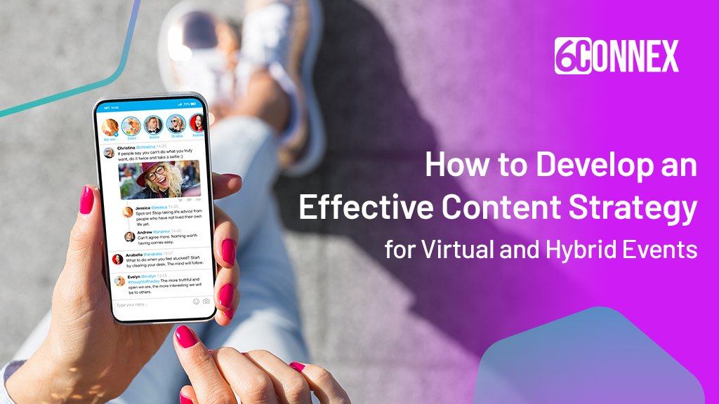 6Connex's tweet photo. Having an effective content marketing strategy for virtual and hybrid events starts with research. ➡️ Here's why. https://t.co/JeBwdNKF2z #virtualeventplatform #virtualeventsolutions #virtualevents #hybridevents #eventprofs #eventtech #inpersonevents #blogpost https://t.co/6trdz8eMX7