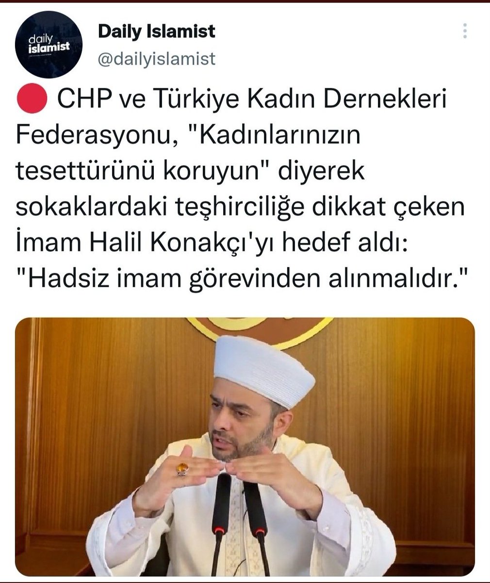 Cami imamının görevi Dini Allah'ın dinini Anlatmak. Sizin din Anlayışınızı değil.  İslam'ın toprakların da Müslümanlar size Çok fazla Sabretti diye mi Hadsizce Saldırıyorsunuz.? #halilkonakcıyalnızdeğildir