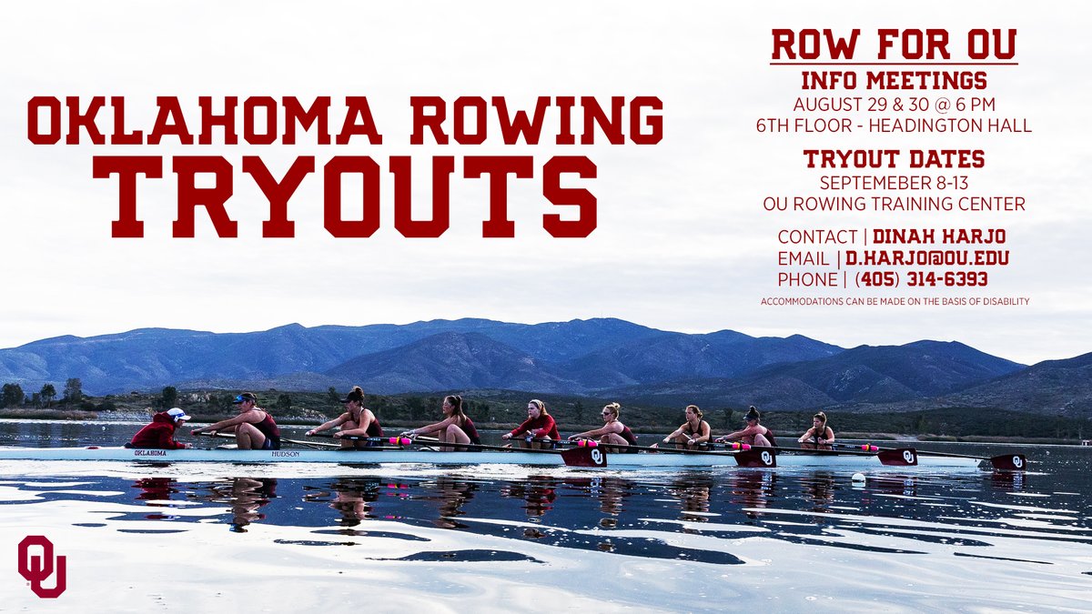Oklahoma Rowing on Twitter "𝗥𝗼𝘄 𝗳𝗼𝗿 𝗢𝗨 🚣‍♀️ Summer is almost over and