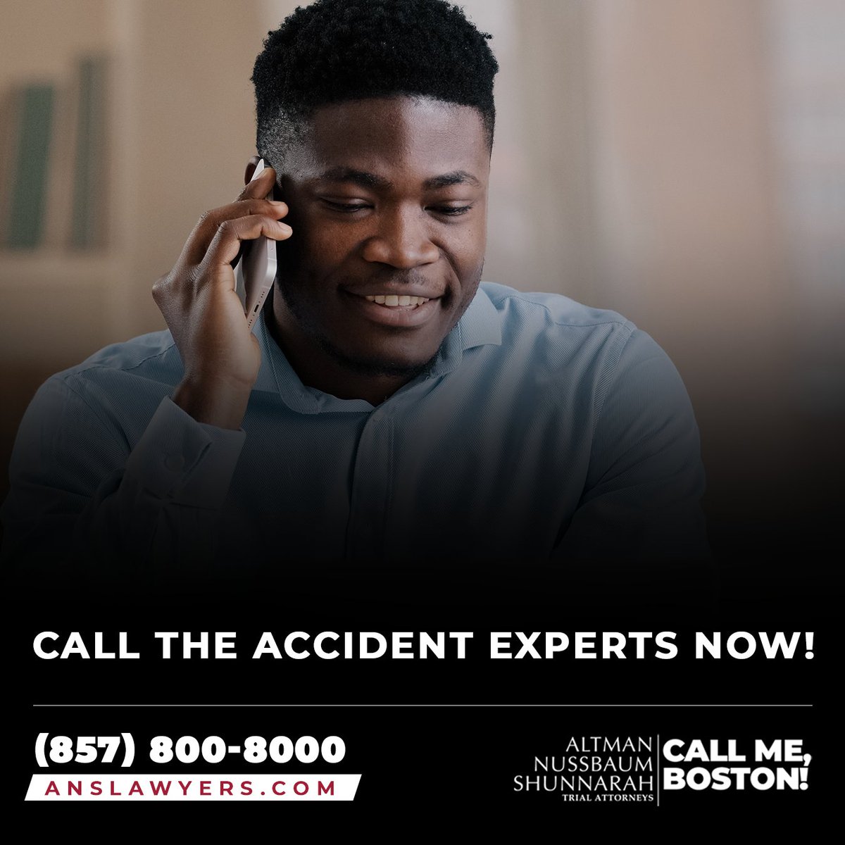 ANSLawyers's tweet photo. A small mistake can jeopardize your claim. Let our team help!

Our accident lawyers will always put your needs first.

📢 Call Me, Boston! 📢⁣⁣⁣⁣
☎️ 857-800-8000
🌐 https://t.co/9Vchbo5fPv

⚖ Altman Nussbaum Shunnarah Trial Attorneys
📍 Boston MA

Call our experts TODAY! https://t.co/L4M6zCFjt4