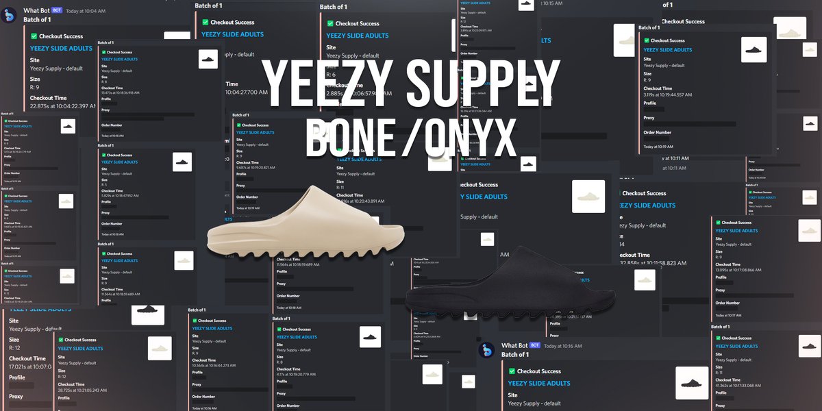 7-25-22
Yeezy Supply Slide Drop
70 Checkouts Bone/Onyx

Bot: <a href="/whatbotisthis/">WhatBot</a> <a href="/whatbotsuccess/">What Success</a> 
Proxies: <a href="/ZestyProxies/">ZestyProxies</a> 
Servers: <a href="/ZestyServers/">ZestyServers</a> 
Groups: <a href="/aycdjake/">aycdjake</a> 
Mails: <a href="/DCM_Solutions/">EVERLAST TRADE INVESTMENTS LLC</a>