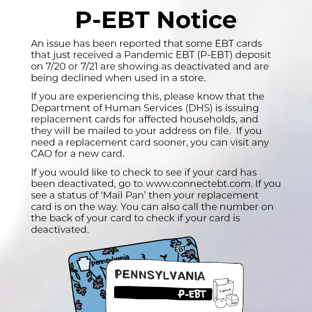 PA Department of Human Services on X: An issue has been reported