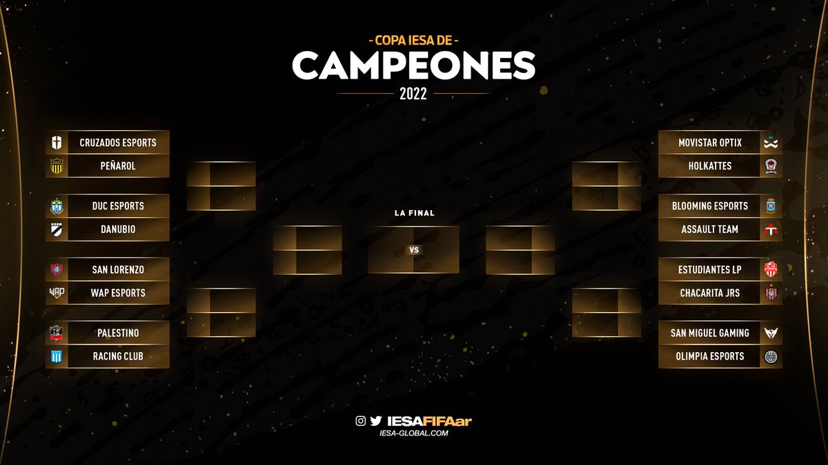 Cruces de octavos de final de la Copa IESA de Campeones 🔥

🏆 Uno de estos 16 se llevará la gloria máxima