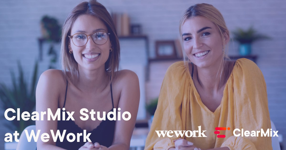 Introducing the ClearMix Studio at WeWork! Starting now, <a href="/WeWork/">WeWork</a> members and non-members will have access to professional-quality video studios conveniently located in two NYC WeWork locations. 

Learn more and book your shoot today!🎥 clearmix.com/wework/