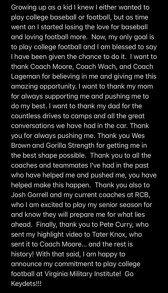 Nathan Lhotsky (@n_lhot) on Twitter photo COMMITTED!!!!!! @CoachMooreVMI <a href="/CoachSWach/">Scott Wachenheim</a> <a href="/Coach_Lageman/">JB Lageman</a> <a href="/VMI_Football/">VMI Football</a> <a href="/JoshGorrell3/">Josh Gorrell</a> <a href="/WESLEYBROWNSR/">Gorilla Strength & Fitness</a> @304Elite <a href="/CoalfieldsCo/">Coalfields & Co.</a> <a href="/VTOSPORTS/">VTO Sports</a> <a href="/BVEvery/">Barry Every</a> <a href="/luke_scott78995/">Luke Scott</a> <a href="/Chance_Knox11/">Chance Knox</a> <a href="/petecurry8/">pete curry</a> @Wanda07500880 <a href="/acisland15/">AC</a> <a href="/CoachWagner2/">Teague Wagner</a> COMMITTED!!!!!! @CoachMooreVMI <a href="/CoachSWach/">Scott Wachenheim</a> <a href="/Coach_Lageman/">JB Lageman</a> <a href="/VMI_Football/">VMI Football</a> <a href="/JoshGorrell3/">Josh Gorrell</a> <a href="/WESLEYBROWNSR/">Gorilla Strength & Fitness</a> @304Elite <a href="/CoalfieldsCo/">Coalfields & Co.</a> <a href="/VTOSPORTS/">VTO Sports</a> <a href="/BVEvery/">Barry Every</a> <a href="/luke_scott78995/">Luke Scott</a> <a href="/Chance_Knox11/">Chance Knox</a> <a href="/petecurry8/">pete curry</a> @Wanda07500880 <a href="/acisland15/">AC</a> <a href="/CoachWagner2/">Teague Wagner</a>