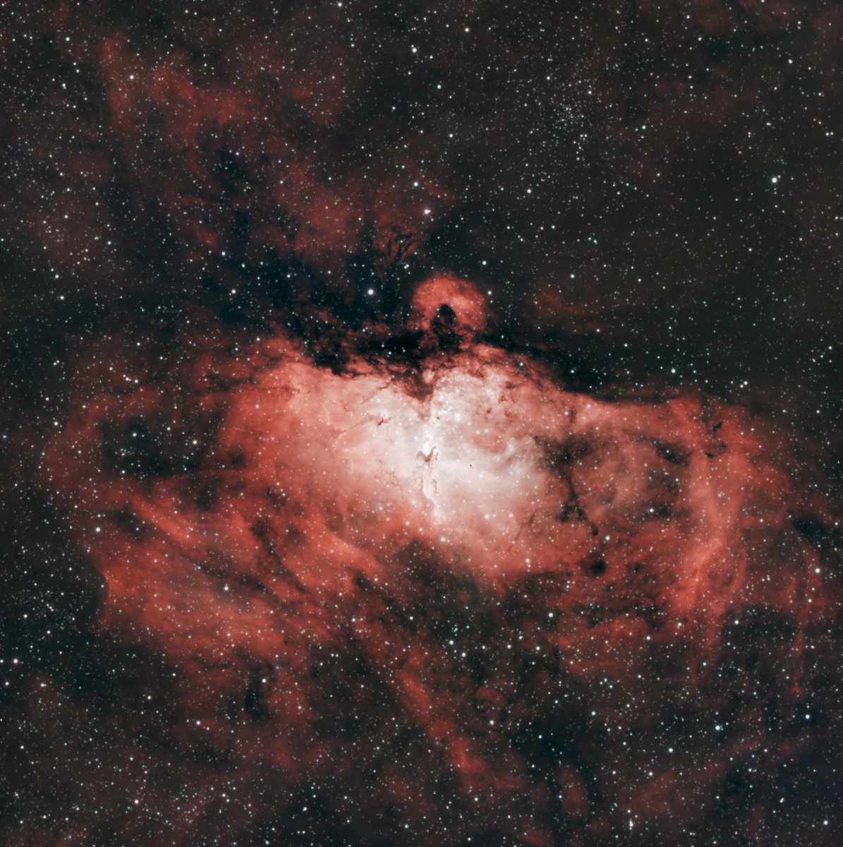 M16, The Eagle Nebula, shot over the last 3 nights, 7.5hrs total.... Tough capture from my latitude, but just had to see the Pillars for myself!! 👀🔭👍 #Astrophotography