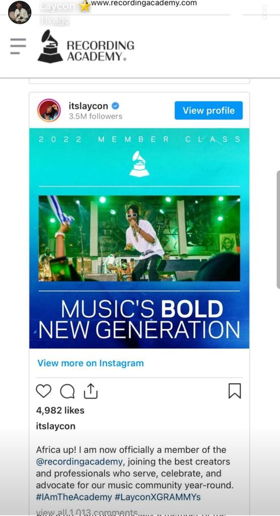 @Elizianaaaa @QueenMhd @Diamond1Akua Lol. Stop being foolish and pressed by laycon's success. He just became a voting member of the recording academy (grammys) last month. Enjoy your show without allowing laycon's shine to choke you. It's 2 years already. Heal.