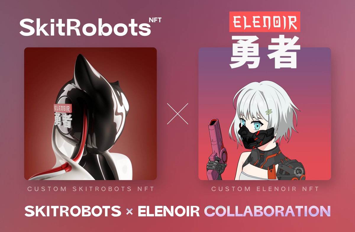 Our partner at SkitRobots NFT collection is LIVE! 

Early chance to add another amazing piece of art to your meta collection.

Reminder → Own Elenoir + SkitRobot = 1/1 project branded NFT airdrop 

Buy here > opensea.io/collection/ski…

#NFT #opensea #ETH