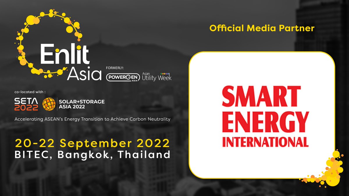 Enlit Asia is eager to announce Smart Energy International as our official Media Partner for Enlit Asia 2022.

👉 Visit their website to find out more! bit.ly/3RNiQtf

#MediaPartner #PowerGenAsia #AsianUtilityWeek 
#EnlitAsia