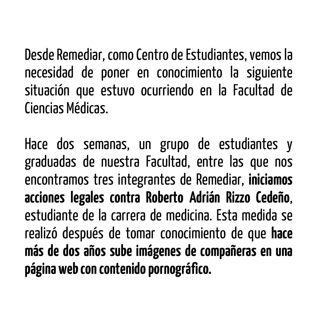 RemediarUNLP's tweet photo. Desde Remediar compartimos este comunicado sobre los violentos hechos que están ocurriendo en la Facultad de Cs. Médicas de la UNLP. https://t.co/H7ZIE2KqVN