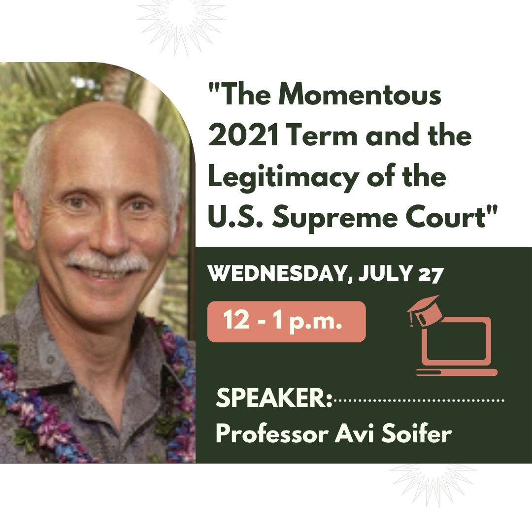 Hawaii's Law School on Twitter "Prof. Avi Soifer will be speaking on