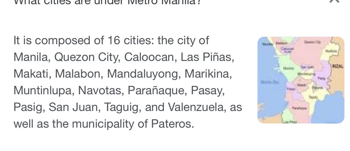 Mavikuk's tweet photo. @EntregoPH incase you dont know, we have Google maps and waze, you can utilize them. Here’s the list of the Cities and municipality in National Capital Region! https://t.co/a0dIWf1yXU
