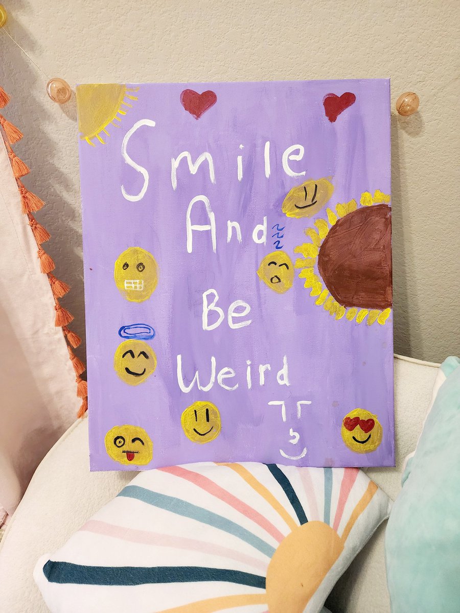 KLofton13's tweet photo. When a former parent messages you with a picture her child drew at summer care and says she clearly misses you... and it is all things relating to your class last year.
I can't help but tear up! #smileys #purpleclass #signaturesmileyface #forevermystudent https://t.co/X8lTPDne4o