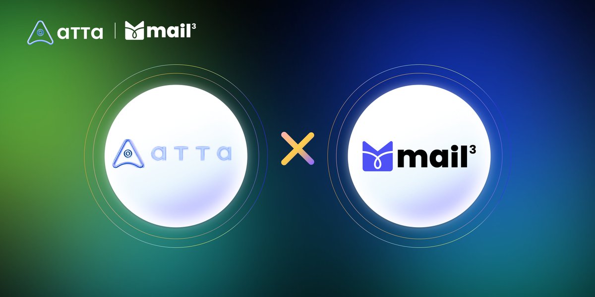 Announce partnership with <a href="/ATTA_Protocol/">ATTA</a> 🥳

🎫 3 Rolling Festival Pass giveaway（$600)

👉 Enter

✅ Follow <a href="/ATTA_Protocol/">ATTA</a> <a href="/mail3dao/">Mail3 🦇🔊🦉</a>
✅ Join ATTA DC discord.com/invite/aXGdgEm… 
✅ Drop your Mail3 Address, claim 👉 mail3.me

⏳ Ends 27th 23:59 pm UTC