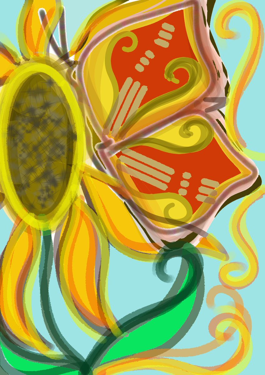 RudderShirlena's tweet photo. Nosey Butterfly #butterfly #golden #orange #art #abstract #nature #creatue #pollinating #digital https://t.co/VZZuuPNO1o