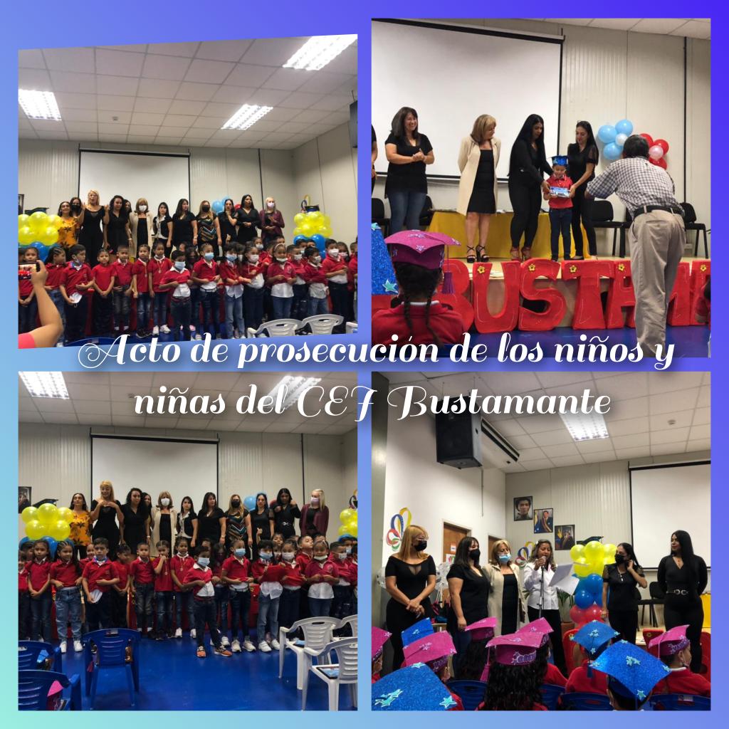Acto de prosecución de los niños y niñas del CEI Bustamante año escolar 2021-2022