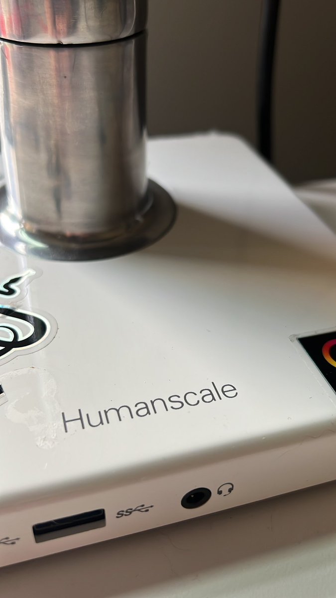 Love my @humanscale desk, docking station and monitor arm.