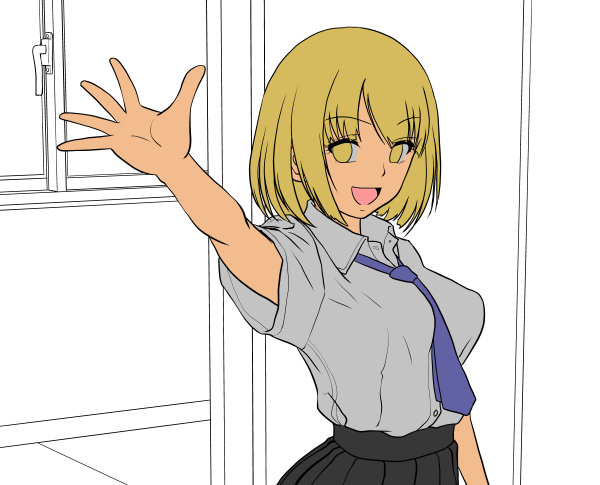 おはようございます!
朝お絵かき。
褐色ギャルにしてみる。 