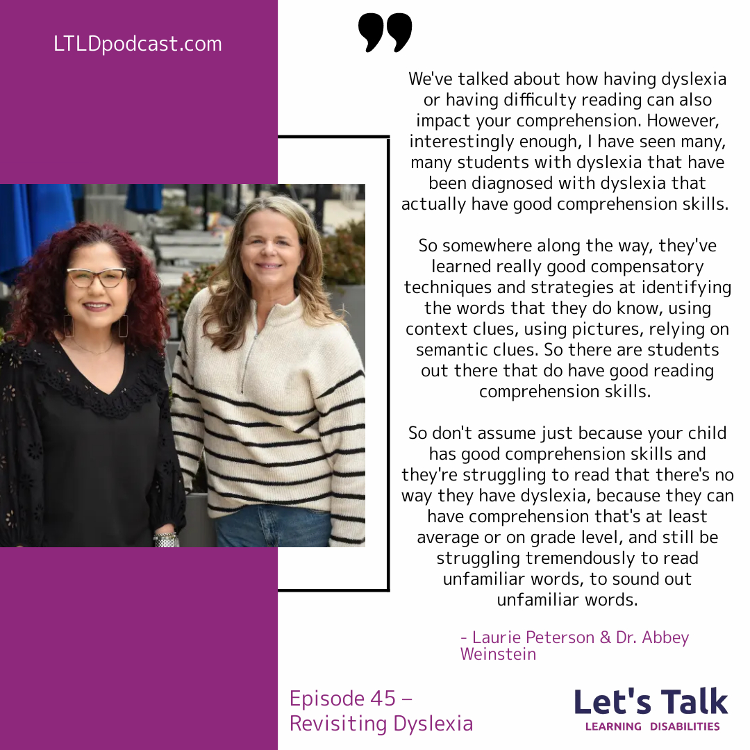 lets_learning's tweet image. A brand new episode of Let's Talk Learning Disabilities is out now!  

In this episode Laurie and Abbey continue a conversation about dyslexia, common signs and symptoms, identifying it in different ages, and what dyslexia therapy may help with! 

👉🏻 ltldpodcast.com/podcast/revisi…