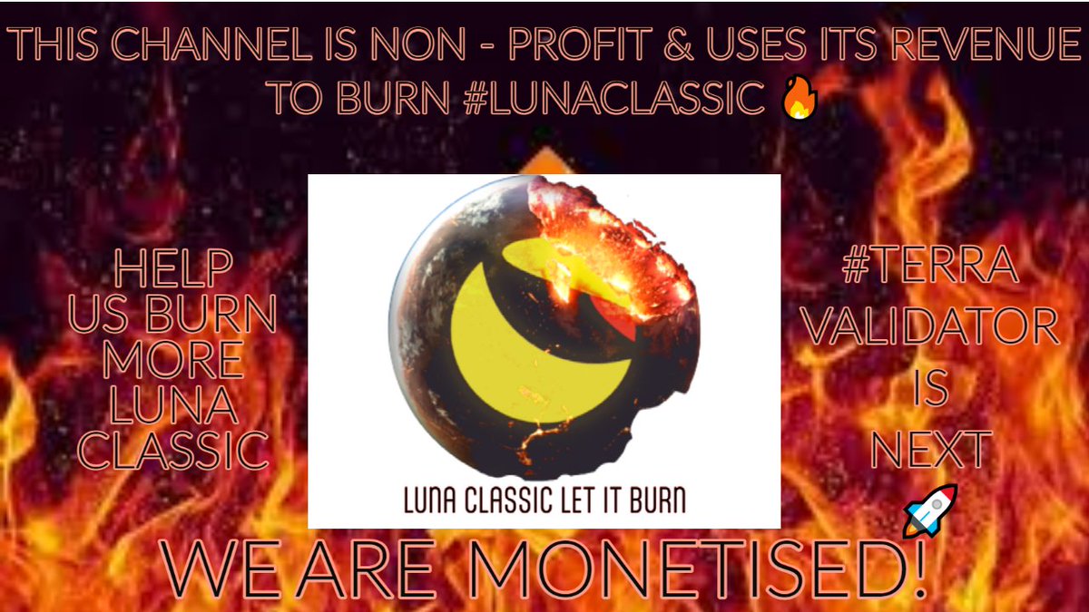 THIS CHANNEL IS NON - PROFIT & USES ITS REVENUE TO BURN #LUNACLASSIC 🔥 #TERRA VALIDATOR IS NEXT 🚀

We At HCC Support All, We Hope Others Will Support Our Cost Free Burns.

My Whole Life Is Dedicated To #LUNC 

#LUNACLASSICBURN #LUNCBURN #LUNCPenguins 

youtu.be/_hIDnPhcYuw