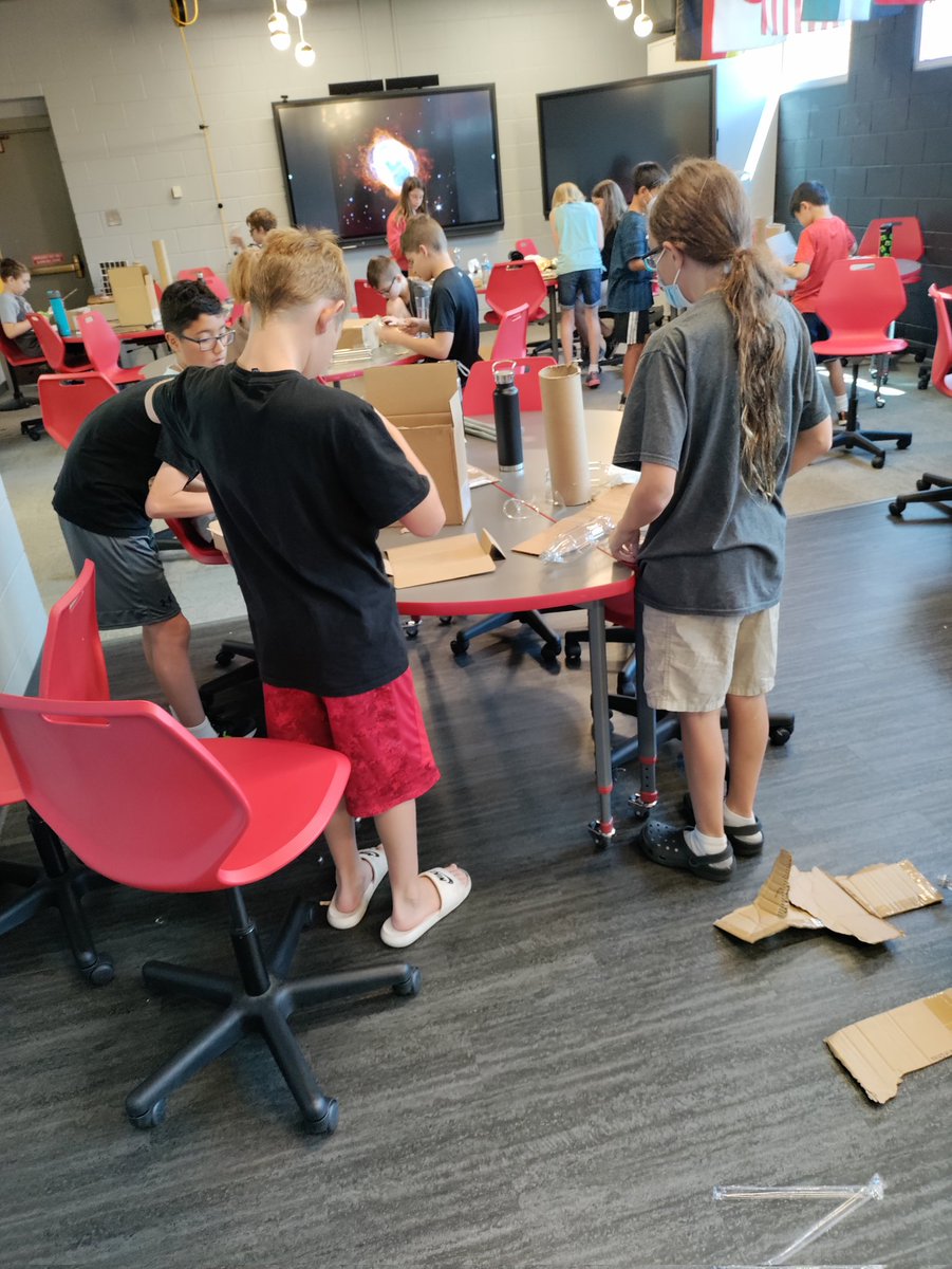 ChallengerStaff's tweet photo. Astronaut Training finished up last week as well! Our campers completed their training with homemade Mars Habitat models and a simulated Mission to Mars. Our astronauts identified what a livable habitat on Mars would require, and had a successful Expedition Mars mission! https://t.co/ZTBfRBEZkT