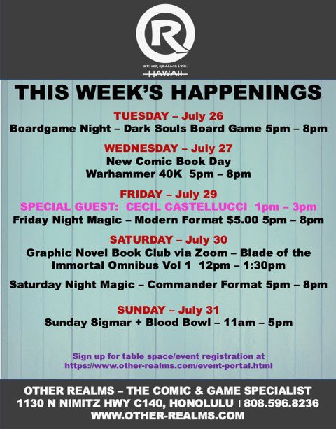 OtherRealmsLtd's tweet photo. It’s been a wild weekend of movie trailers, comic announcements, and games, so can we all just take a moment to RAMP IT UP EVEN MORE?! Here’s your #WeekInGeek. Let’s roll. https://t.co/Ind7GsUOng