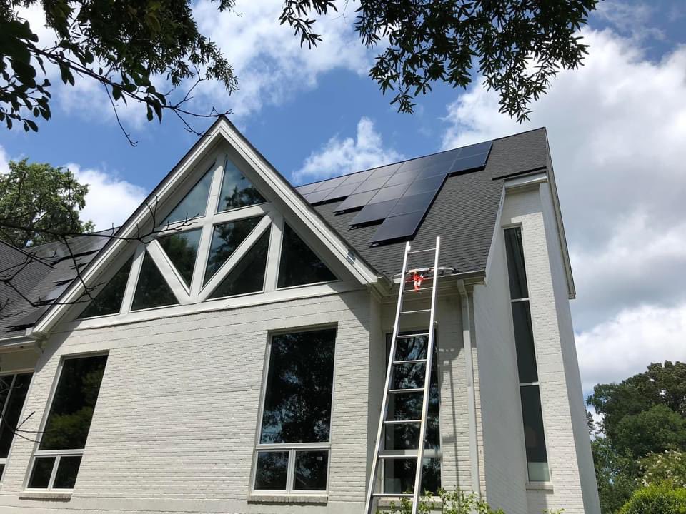 chfepiscopal's tweet photo. Part 1 of our solar panel installation is complete! Pictured here is the nave roof. Next up: the parish hall. SO EXCITING! https://t.co/ZVr3hyXi2p