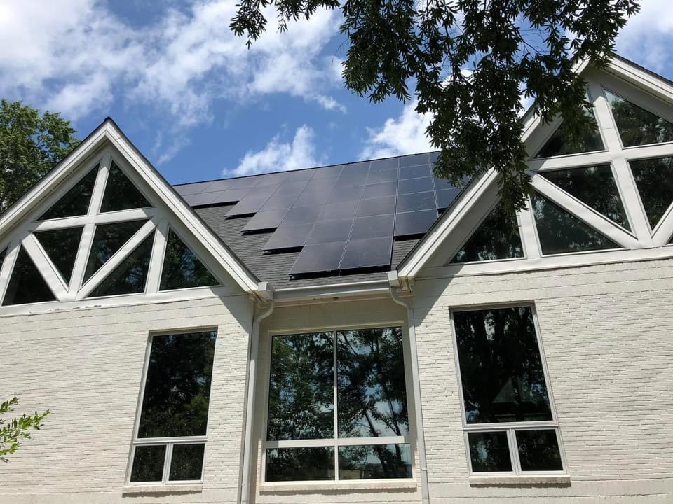 chfepiscopal's tweet photo. Part 1 of our solar panel installation is complete! Pictured here is the nave roof. Next up: the parish hall. SO EXCITING! https://t.co/ZVr3hyXi2p