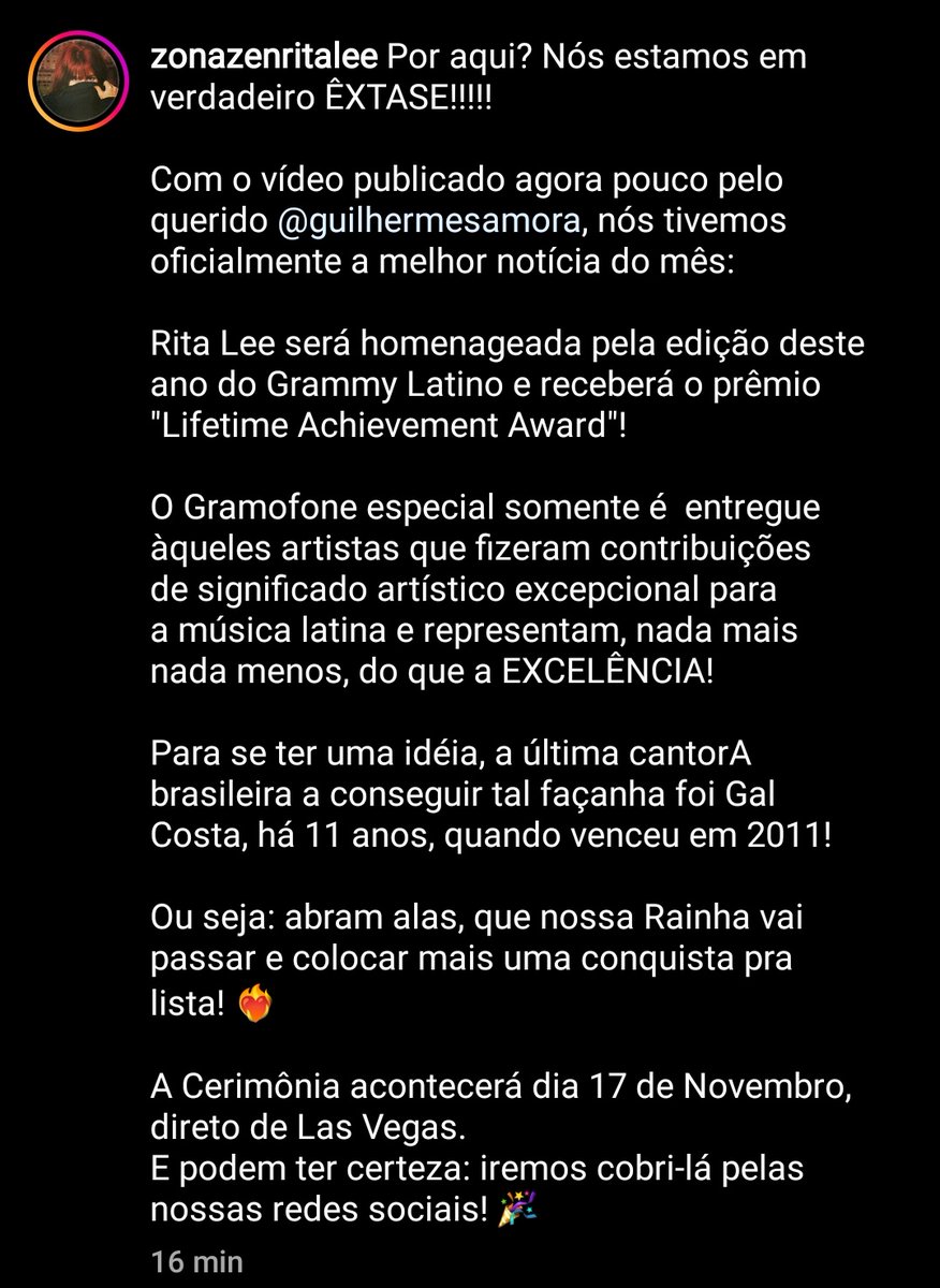 ANA_VERSSAO's tweet photo. Olha @zonazenritalee PORRAAAAAA QUE ALEGRIAAAA, QUE EMOÇÃO, NOSSA RITZ @LitaRee_real MERECE TODOS OS GRAMMY QUE EXISTEM #GOPETER FESTA NO MATOOOO TÔ EM CAPS LOCK SIM PQ TÔ BERRAAANDO, É NOSSA É NOSSA RITA LEE É NOSSA, É DO BRASIL É NOSSA COPA DO MUNDO ADIANTADA, É VIDAAAA.pronto. https://t.co/osFIhsynGP
