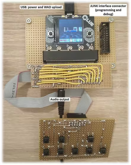 runsdoom's tweet photo. doom running on the Adafruit CLUE Development Board #itrunsdoom https://t.co/v5HMKz9H8I