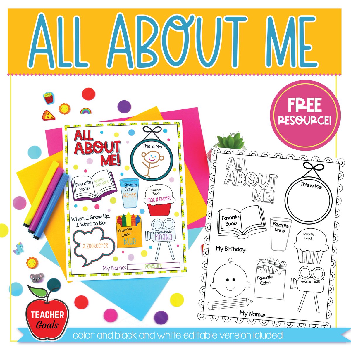 teachergoals's tweet photo. It’s that time of year again!

The first day of school is just around the corner and we know you have a lot on your plate. This free “All About Me” printable will help you get to know your students. Just download, print, and fill out!
Download here: https://t.co/gNdaGFjPZl https://t.co/dDeWBWWHPu