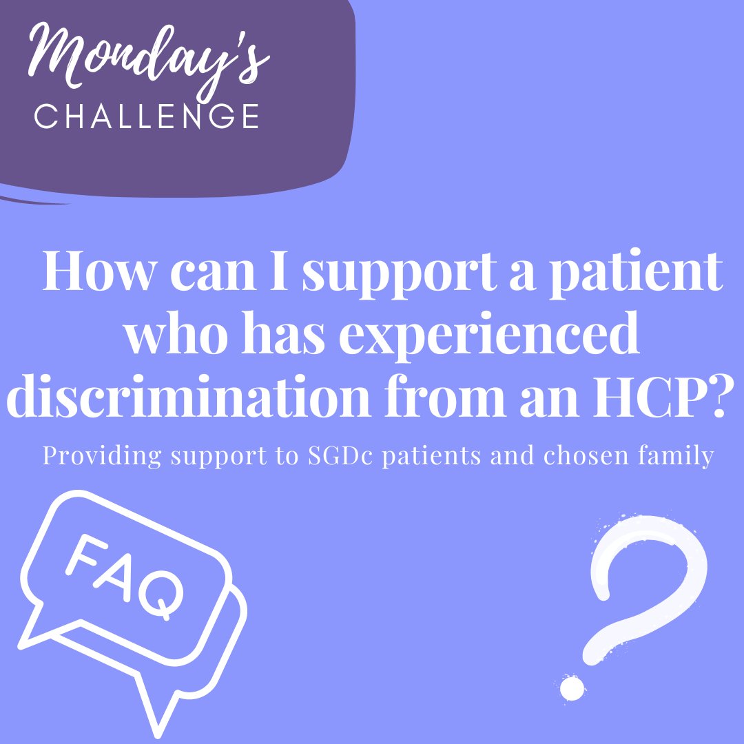 PMChosenFamily's tweet photo. This #MondaysChallenge provides suggestions for mental healthcare providers after their #patient experiences #discrimination from a #healthcareworker. Always validate the patient's feelings, condemn discrimination & provide options for moving forward. @Dr_SchulzQuach #queercancer https://t.co/tQGqMWM3EF