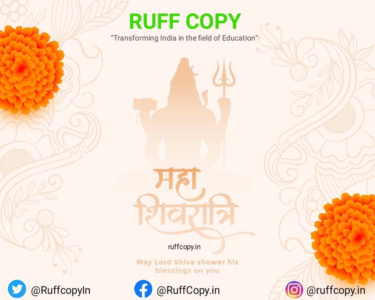 May Lord "Shiva" Shower His Blessings On You.
#ruffcopy #ruffcopyin #education #ministryofeducation #educationministryofindia #aimtoinnovate #innogical 

R.S.V.P
<a href="/NikhilSa_CMO/">NikhilSaini</a>