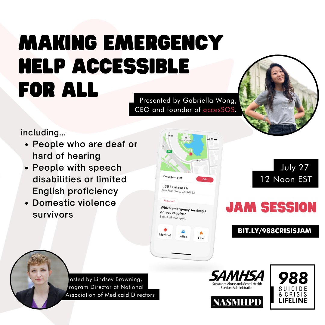 riinternatl's tweet photo. 📢 #988CrisisJam: Making Emergency Help Accessible for All.  People who are deaf and hard of hearing or with speech disabilities or domestic violence survivors.  Everyone. July 27 at 12 PM ET https://t.co/7KKVX7vmMI

#988  #ThoughtLeader #Crisis #Innovation #FiveLanesCrisis https://t.co/NiM3YEQRFK