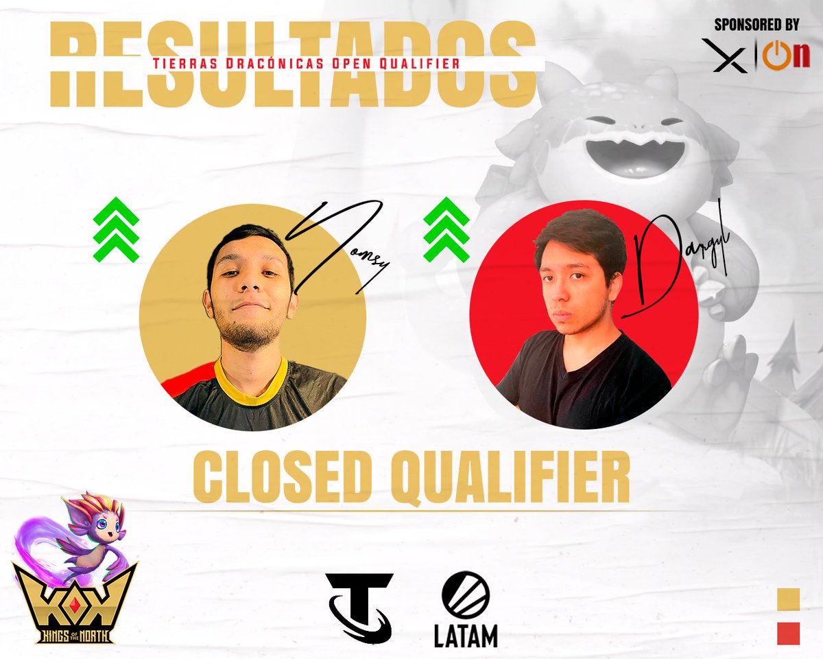 Tenemos confirmados a 2 de nuestros reyes en los Closed Qualifiers

<a href="/DavidOlivarees/">David</a> y @Dargyl_G  esperaran por mas de sus compañeros  ¡Vamos! 👑👑

#GoKON <a href="/XZEALGAMING/">XZEAL</a>