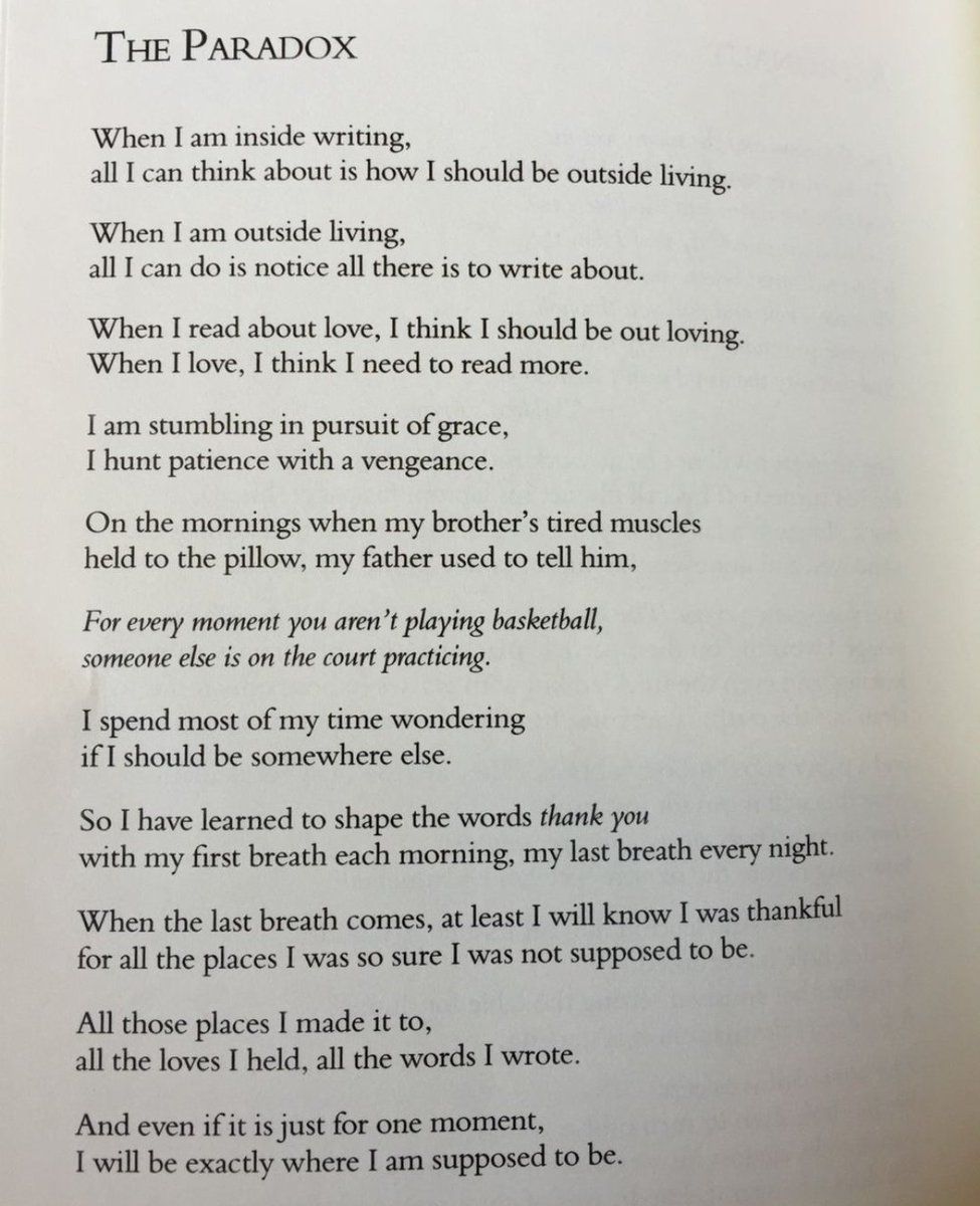 Our closing poem during our Appreciations and Acknowledgement circle today... <a href="/kaysarahsera/">Sarah Kay</a>'s "The Paradox." 
After day one, it's great to know we are "exactly where [we're] supposed to be." -Summer #SEL Institute 2022 at Rogers Park Montessori School #SELahamoment