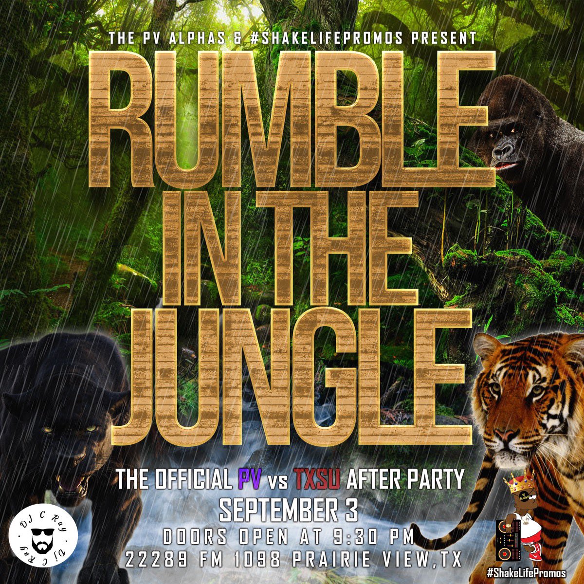 pvalphas's tweet photo. 🚨The OFFICIAL PV vs TXSU Labor Day Classic After Party🚨

#RumbleInTheJungle🔥🦍

🗓September 3rd🗓

It’s finna be a 🎬🤷🏾‍♂️

#PVAlphas #ShakelifePromos 
#PVAMU26 #PV25 #PV24 #PV23 #TXSU26 #TSU25 #TSU24 #TSU23 https://t.co/kE8V8Sb26y
