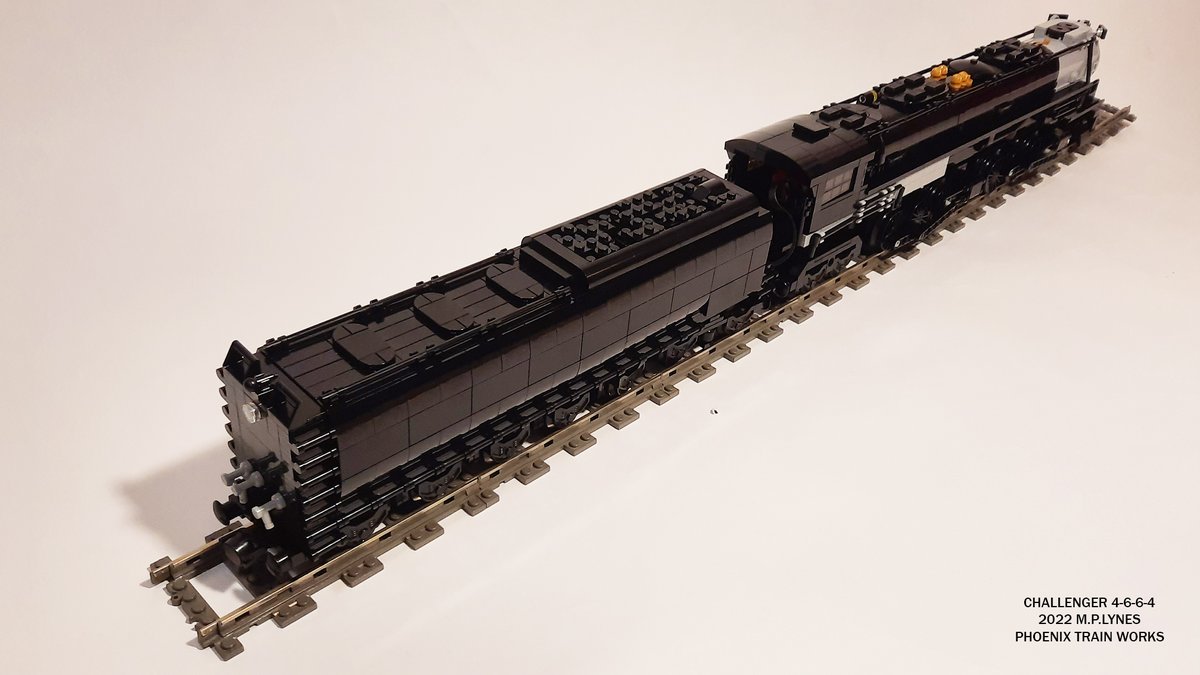 PlayingwithEcho's tweet photo. For #mocmonday, here is my #unionpacific #challenger 4-6-6-4 made with only @LEGO_Group parts. It runs on standard Lego track, even curves and switches.
#phoenixtrainworks #trains #moc #afol #列車 #レゴ https://t.co/48ajoivc5e