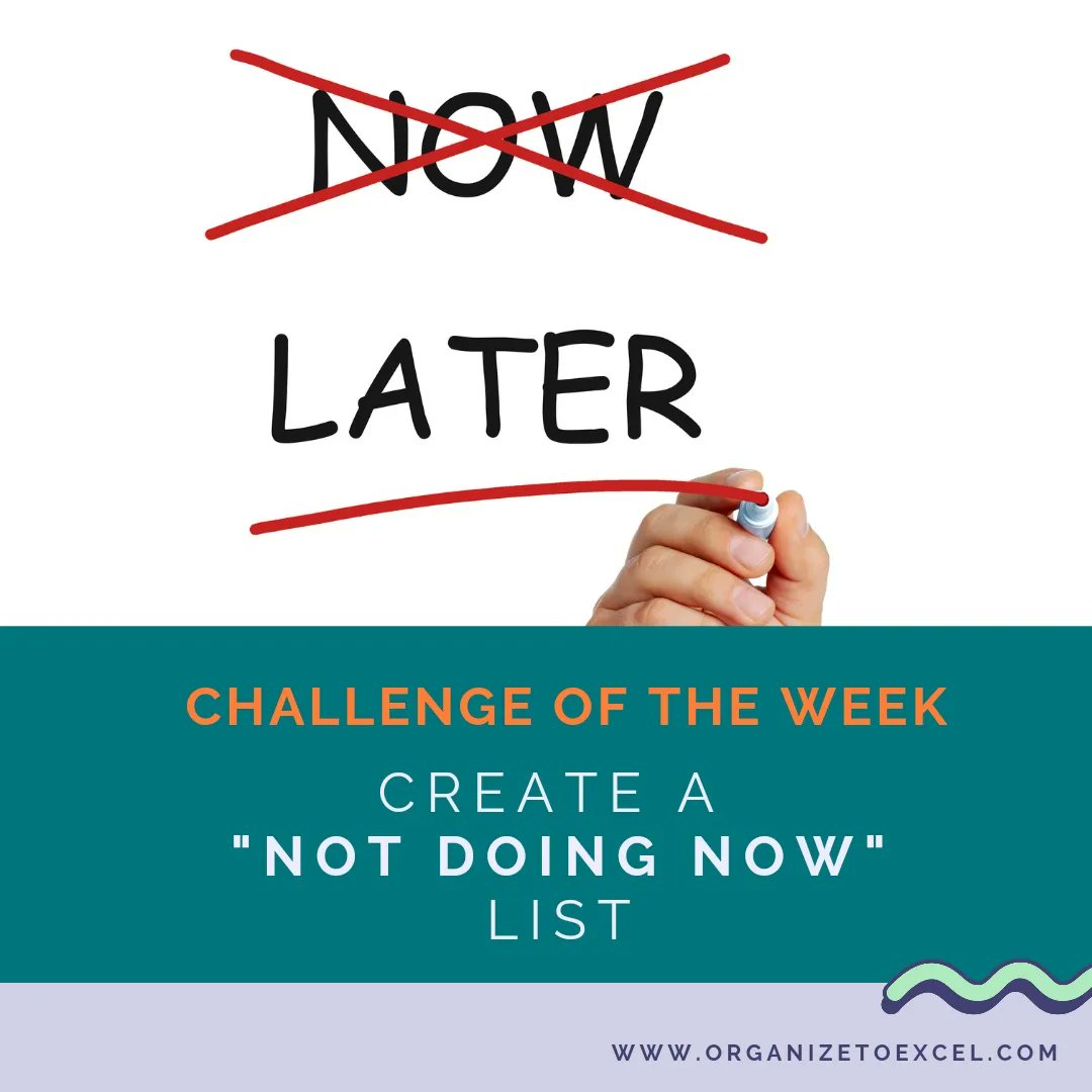 ✔️ Create your "Not doing now" list! 

VISIT US: 
🌐 organizetoexcel.com

#Organizetoexcel #professionalorganizer #losangeles #loasangelesorganizers #lamommies  #organizing #organization #declutter #organized #getorganized #organizedhome #homeorganization #organize