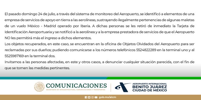 karlaiberia's tweet photo. Confirmado por las autoridades: 
NO FUE SU IMAGINACIÓN:
SI Hay bandas de ladrones en el AICM. 

Éste, un caso de sustracción a pasajeros de Iberia:
Investigamos el caso en @Foro_TV @nmas https://t.co/FkdfbFzeW8