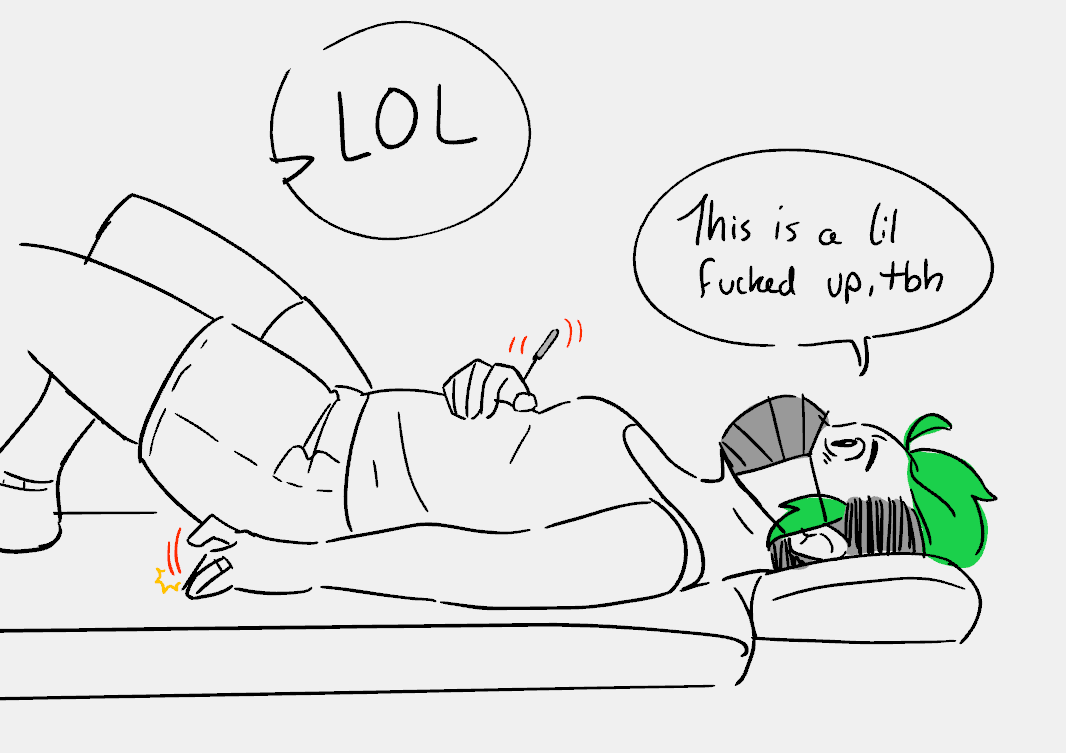 had a needle in my hand for hours(actually maybe 1 min) today lads :/
but at least my physio found my commentary funny u_u 
