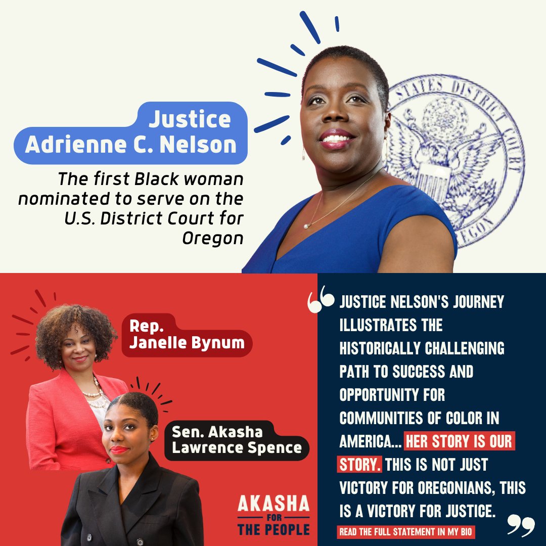 teamakasha's tweet photo. Her story is our story. Her success shows that we too can achieve on the highest stages in govt when we are given the opportunity. I applaud Pres. Biden for fulfilling his commitment to diversify our courts. This is not just victory for Oregonians, this is a victory for justice https://t.co/hvtfwMLfnm