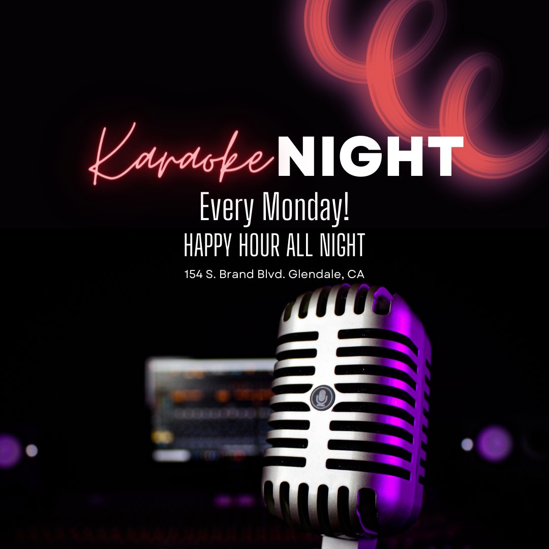 Karaoke 🎤 night is happening tonight! Every Monday. #HappyHour all night. 
$3 off all drinks #MondayMotivation