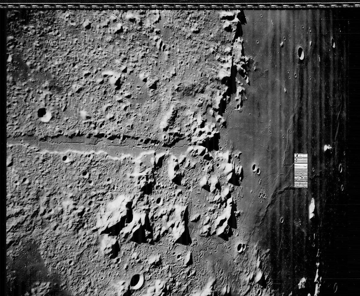 A very interesting lunar image.  From Lunar Orbiter 5, frame 102 M.