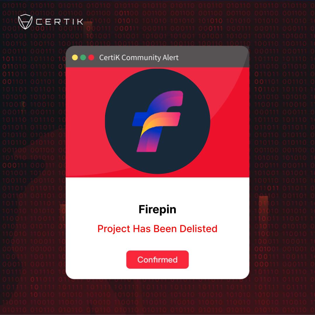#CommunityAlert 🚨

We are seeing concerning reports &amp; on-chain activity from <a href="/FIREPIN_io/">FIREPIN</a> - $FRPN regarding their “airdrop” &amp; project-related wallets. 

The deployer wallet sent tokens to an EOA that sold the tokens &amp; sent the funds to 5 additional wallets where they now sit. 👇
